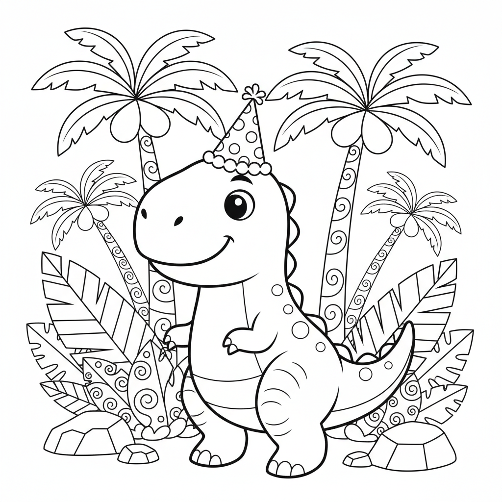 Dinosaur coloring page generator thumbnail